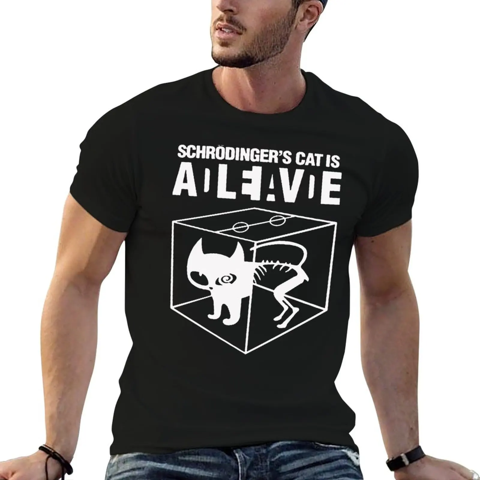 T-shirt Schrodingers Cat is Dead Alive, haut à manches courtes imprimé assorti à toutes les tenues
