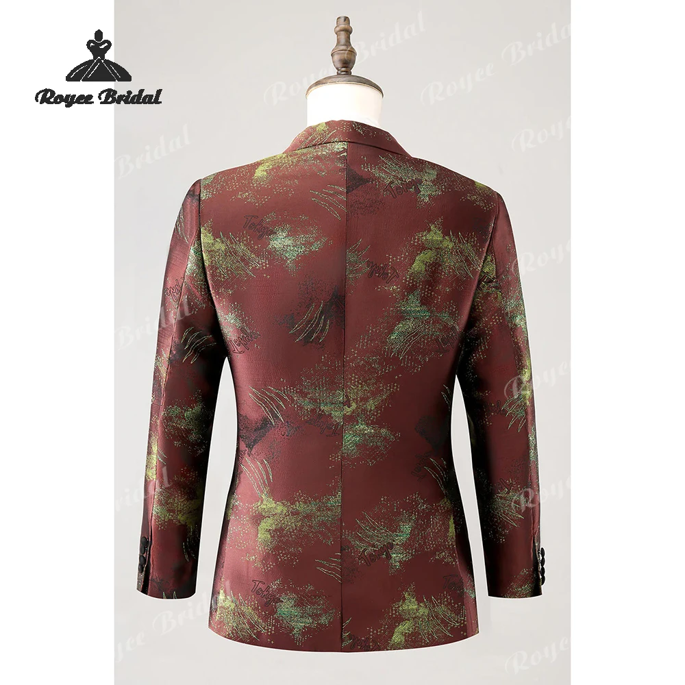 Zweiteiliger Jacquard-Herren-Hochzeitsanzug mit spitzem Revers, 2026, einreihiger Abschlussballanzug mit einem Knopf, Kostüm für Herren