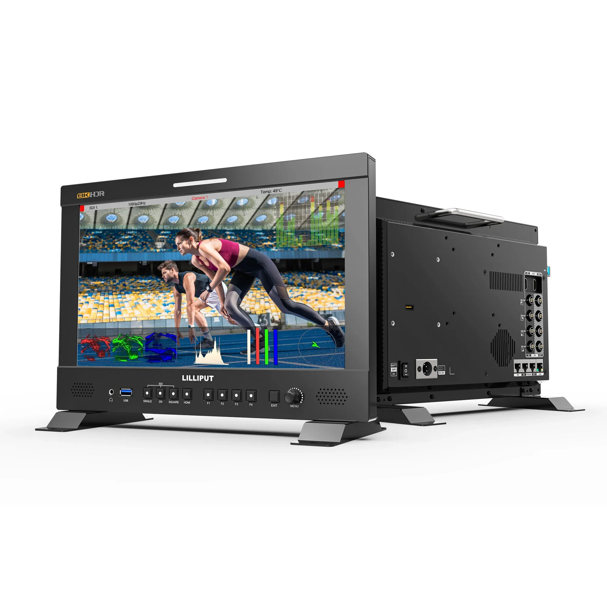 Q13-8K 13.3 inch 8K 12G-SDI Quad-Link Broadcast Studio Production with 12G-SDI, 12G-SFP, HDMI 2.0 input