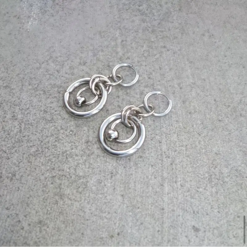 Sturdy Steel Ball And Ring Earrings Portable Comfortable Fit For Trendsetters And Fashion Lovers