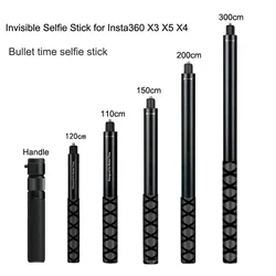 300cm Invisible Selfie Stick, Extendable Bullet Time Handle Monopod for Insta360 X4 X3 X5 Action Camera Accessories