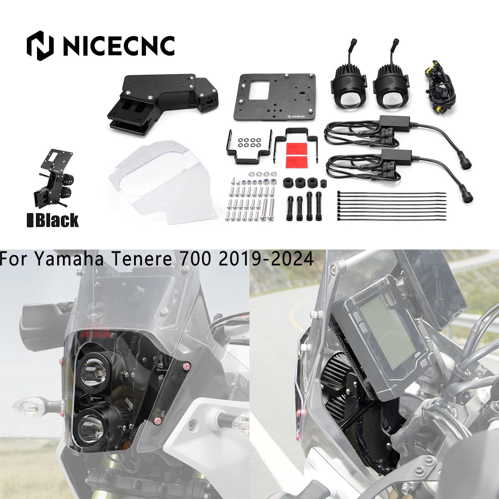 NICECNC For Yamaha Tenere 700 2019-2024 Motorcycle Adjustable Rally Kit Tenere 700 2024 2023 2022 2021 Tenere 700 Accessories