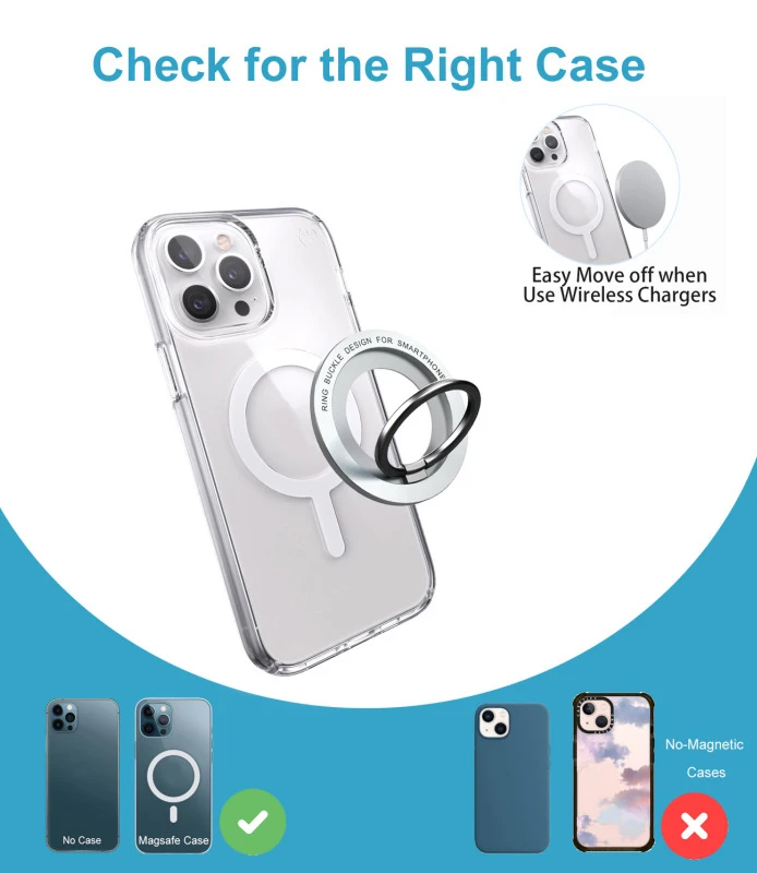 Für Magsafe Magnetische Tragbare Drehen 1 Stücke Starke Saug Rotierenden Klapp 360 Ring Telefon Halter Legierung Tragbare Universal Desktop – Detail 8