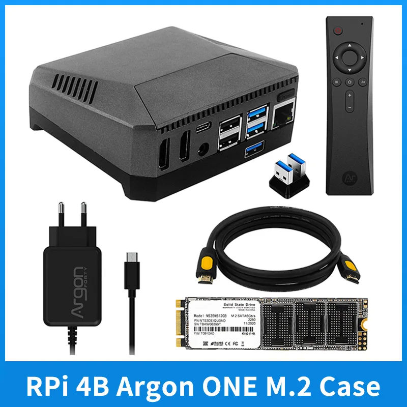 

Argon ONE M.2 Aluminum Case with M.2 SSD Expansion Board Support M.2 SATA SSD USB 3.0 UASP for Raspberry Pi 4 Model B