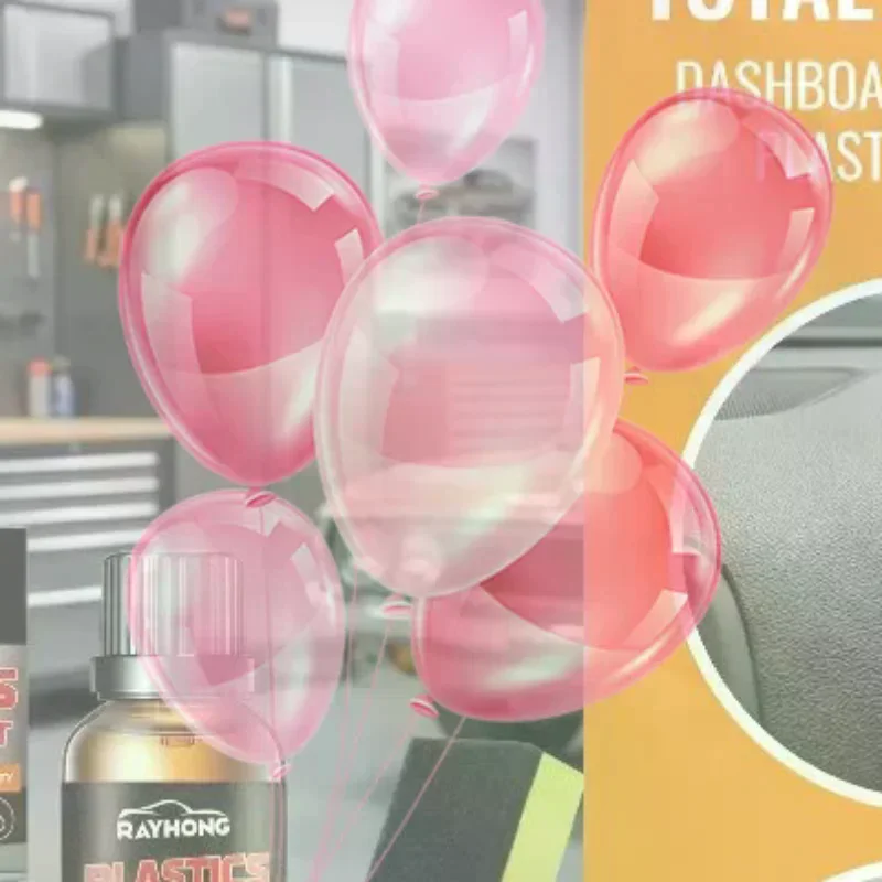 Car Plastic Restorer Liquid Dashboard Polish 50ml Multi Purpose Refurbishing Agent Interior Trim Care with Sponge