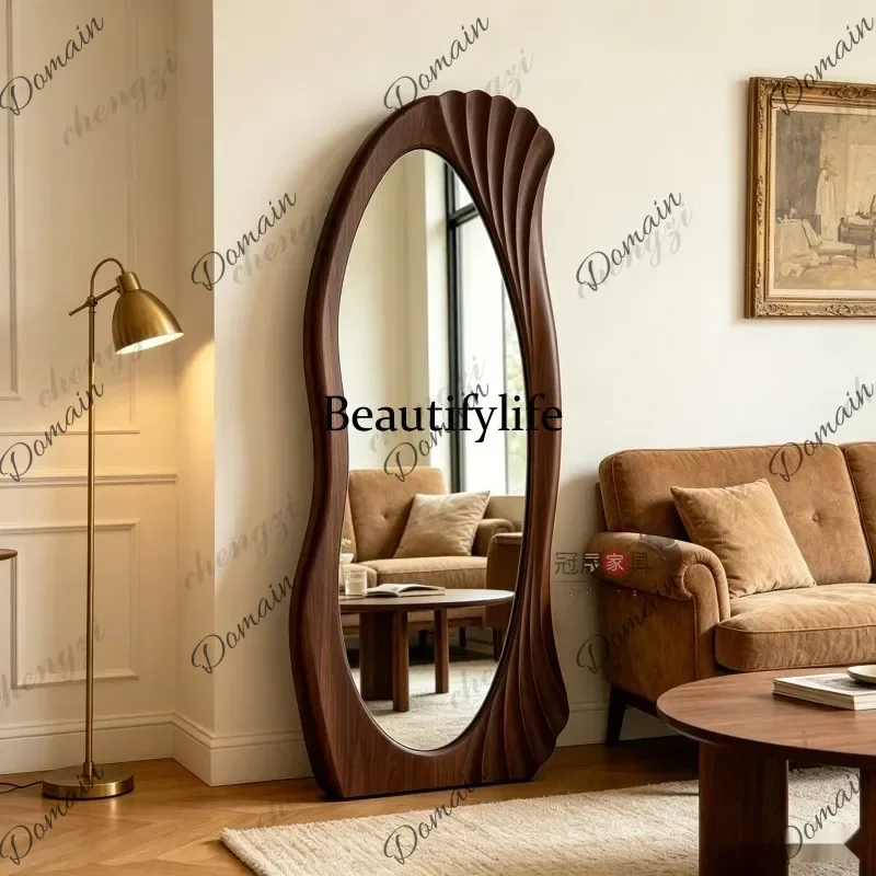 ISL French retro full-body mirror home special-shaped luxury full-length mirror American entrance bedroom antique style