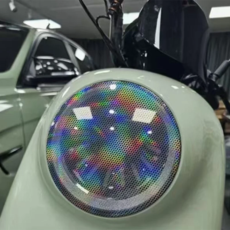 Car Motorcycle Vinyl Wrap Foil Laser Honeycomb Headlight Taillight Tint Film Modify Color Changing Stickers Car Styling