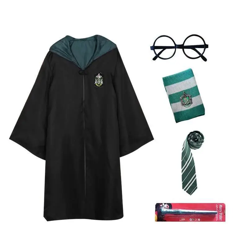 Uniforme d'école de Poudlard Harry Potter pour hommes et femmes, costume de cosplay, ensemble de capes, baguette magique du film Umbulin, Malfoy, Voldemort