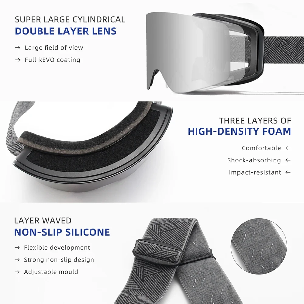 KINGSEVEN الرياضة في الهواء الطلق في سن المراهقة الرجال النساء نظارات التزلج-مكافحة الضباب UV400 على الجليد التزلج نظارات الشتاء يندبروف نظارات واقية