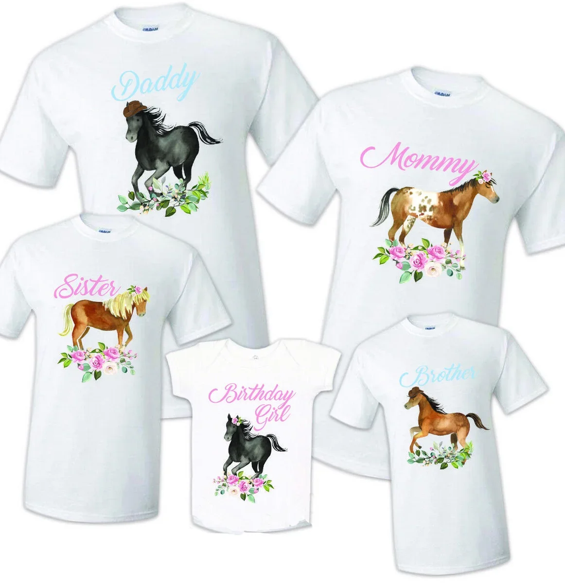 

Horse Birthday Party Matching T Shirt Big Family Matching Outfits Dad Mon Baby All Family Member Availible Shirt Gift