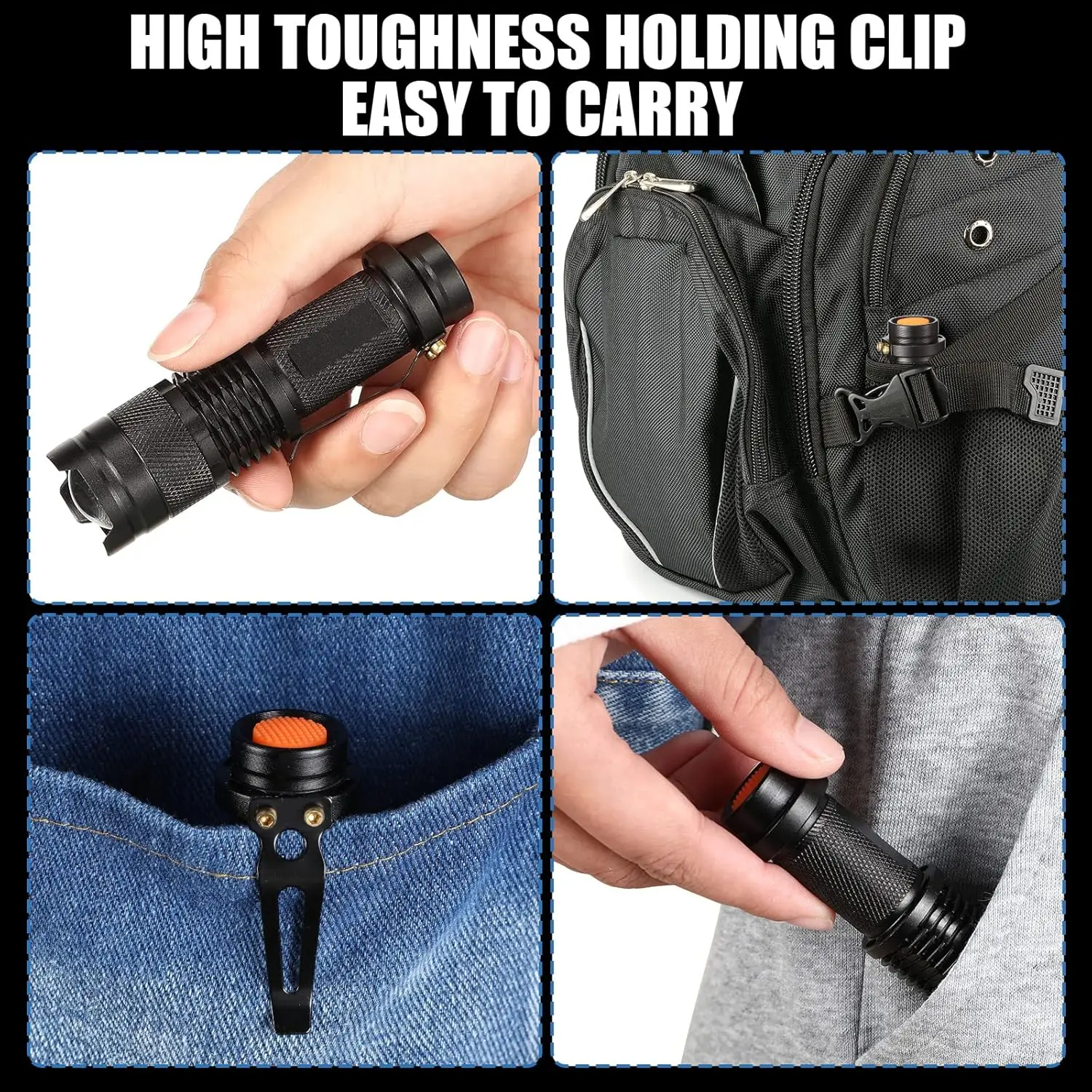 20 Pack Mini LED Flashlight, 3 Modes, Water Resistant, Adjustable Focus for Outdoor Hiking and Daily Use