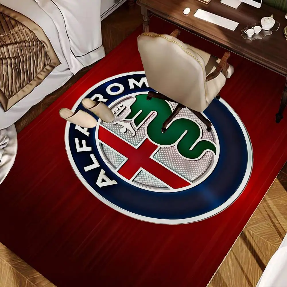 Car Brand A-Alfa R-Romeo Hallway Carpet Non-Slip Laundry Room Mat Laundry Decor Balcony Child Living Room Toilet Rug