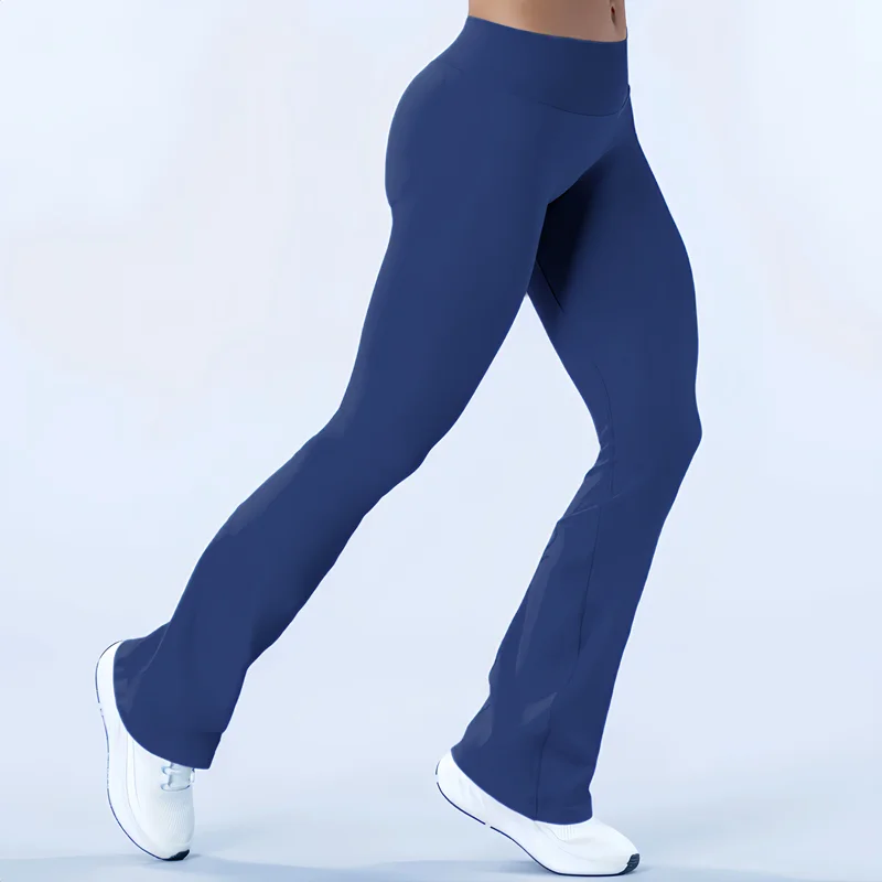HISTELLO Yoga Flare Pants  Low Waist Seamless Scrunch Butt Lifting Tummy Control Workout Gym Sports Bell Bottom Leggings
