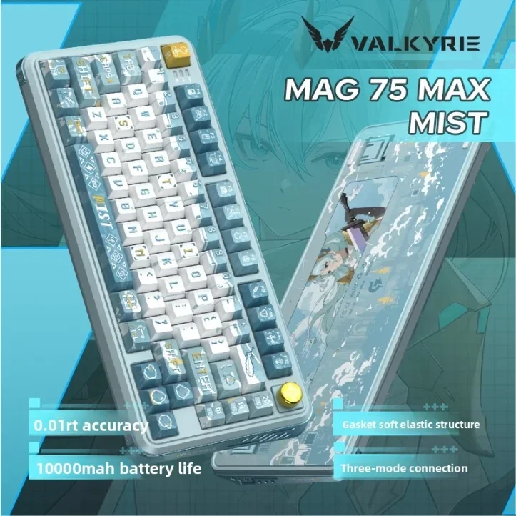 

Valkyrie Vk Mag 75 Max Magnetic Keyboard Wireless Tri-Mode 8khz Hot-Swap 0.01mmrt Gasket Custom E-Sport Gaming Keyboard For gift