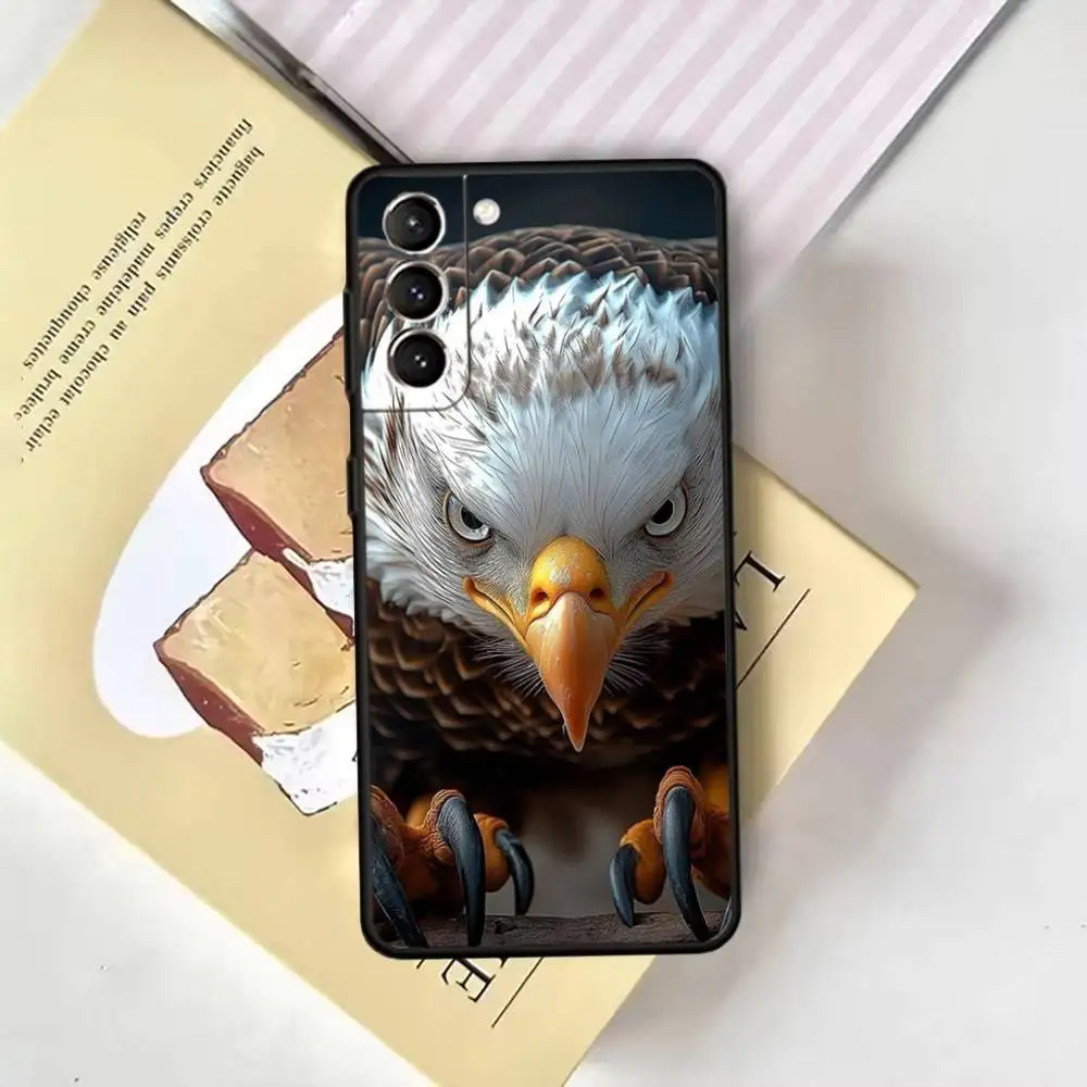 حافظة هاتف على شكل نسر رائع على شكل طيور لهاتف سامسونج جالاكسي A13,21s,22,31,32,52,53,71,72,73, غطاء أسود ناعم