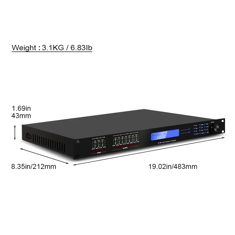 Hot Selling DSP480 Profession 4 Input 8 Output Intelligent Digital Effector Audio Processor for Stage