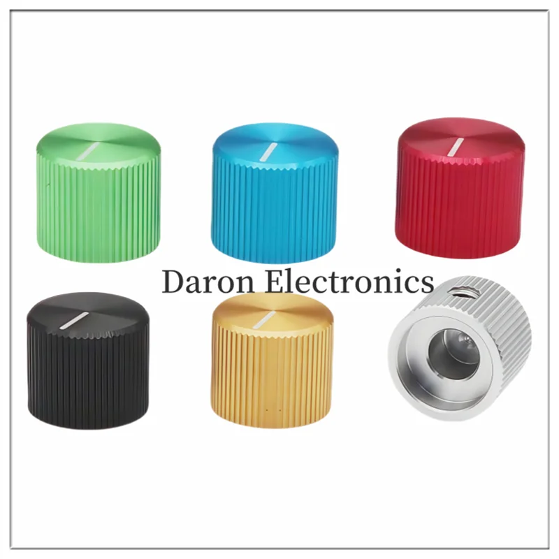 Color aluminum alloy solid knob 15*12.5 round hole 6.4mm digital audio equipment rotary adjustment knob cap