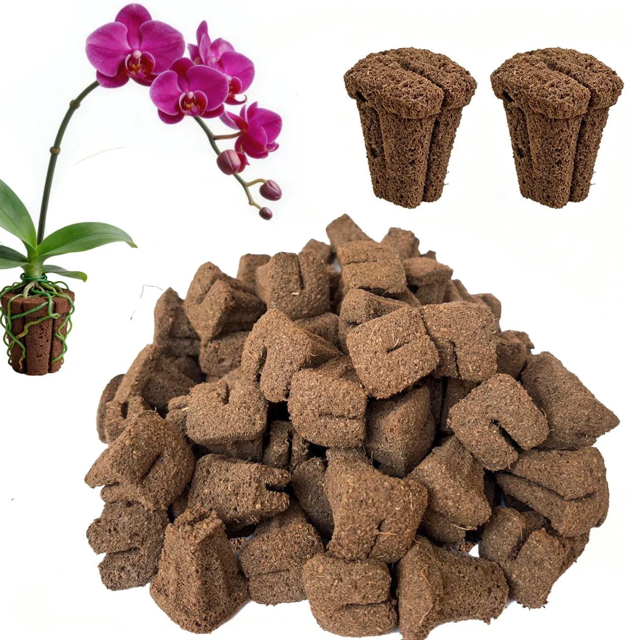 Hydroponic Rapid Grow Rooting Seed Starter Sponges for Orchid Stem-Cutting Plants, Seed Plugs for 105 & 128 Holo Nursery Trays