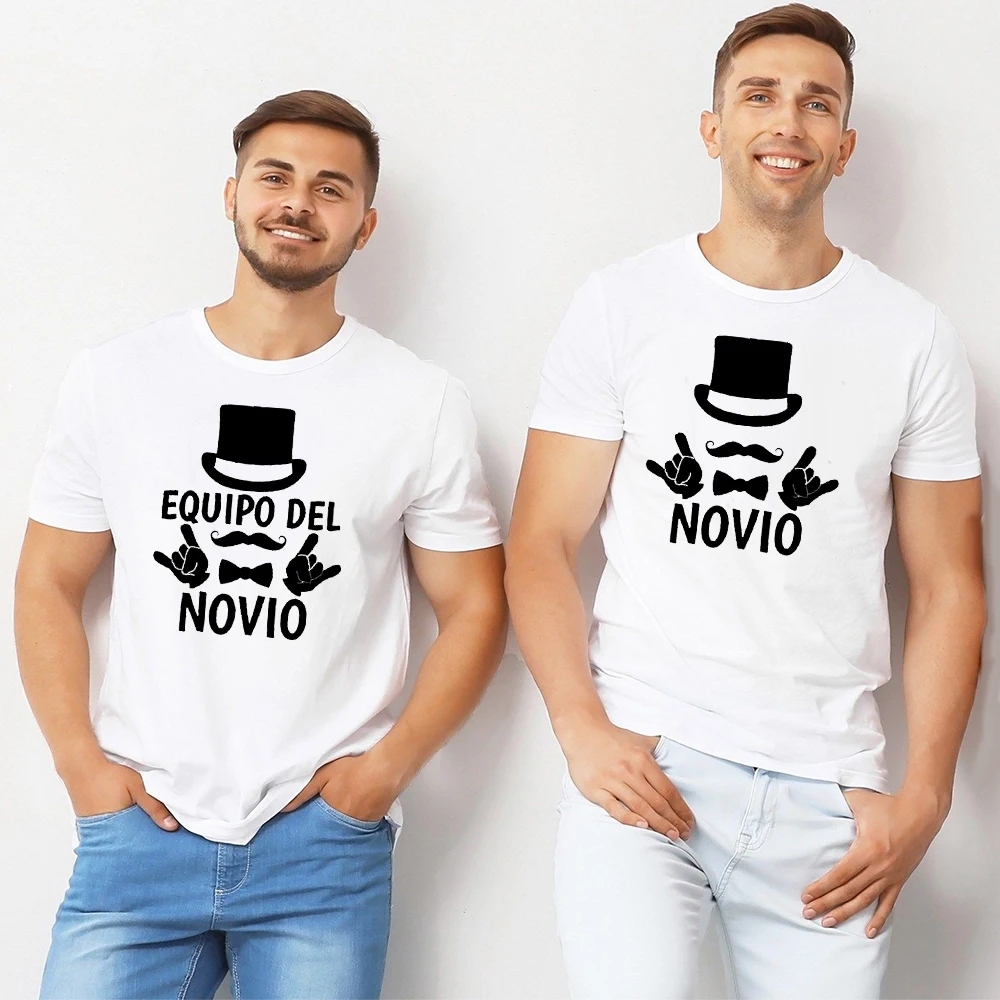 Equipo Del Novio Spanish Printed T Shirt Groom Bachelorette Party T-shirt Wedding Team Groom Clothes Tshirts Best Man Tops Tees