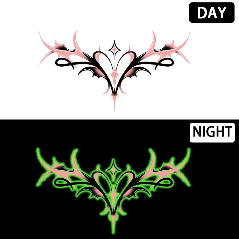 

Night glowing sexy temporary stickers for chest, abdomen, and legs, waterproof, sweat resistant, and charming tattoo stickers