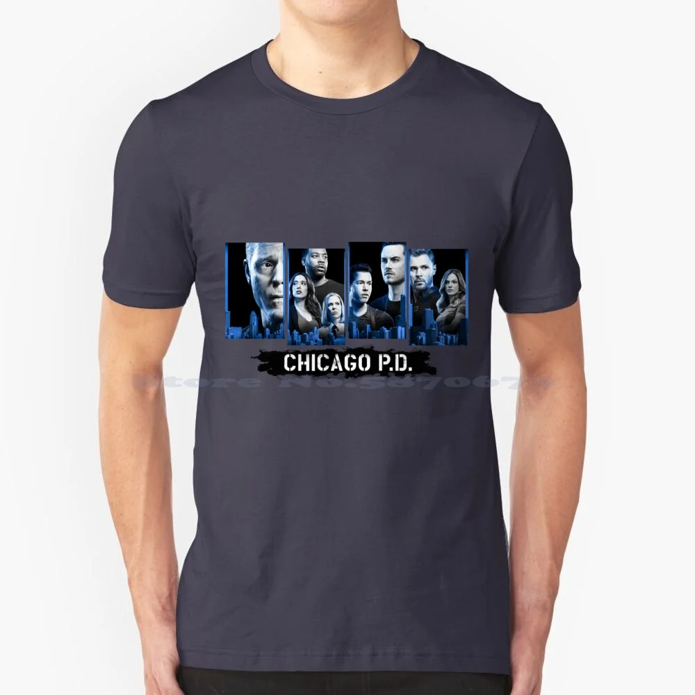 Chicago Pd Season 6 Poster T Shirt 100% Cotton Tee Chicago Pd Crime Show Tv One Chicago Oc Jay Halstead Hank Voight Hailey