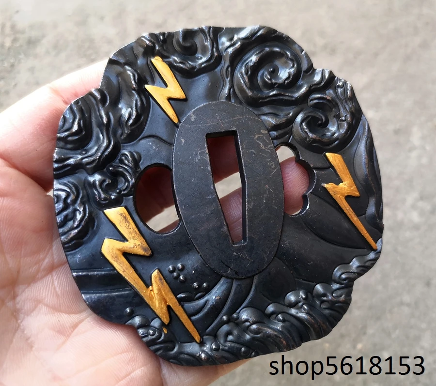 Alloy Dark Clouds Lightning  tsuba fuchi Menuki for Japanese sword katana wakizashi tanto