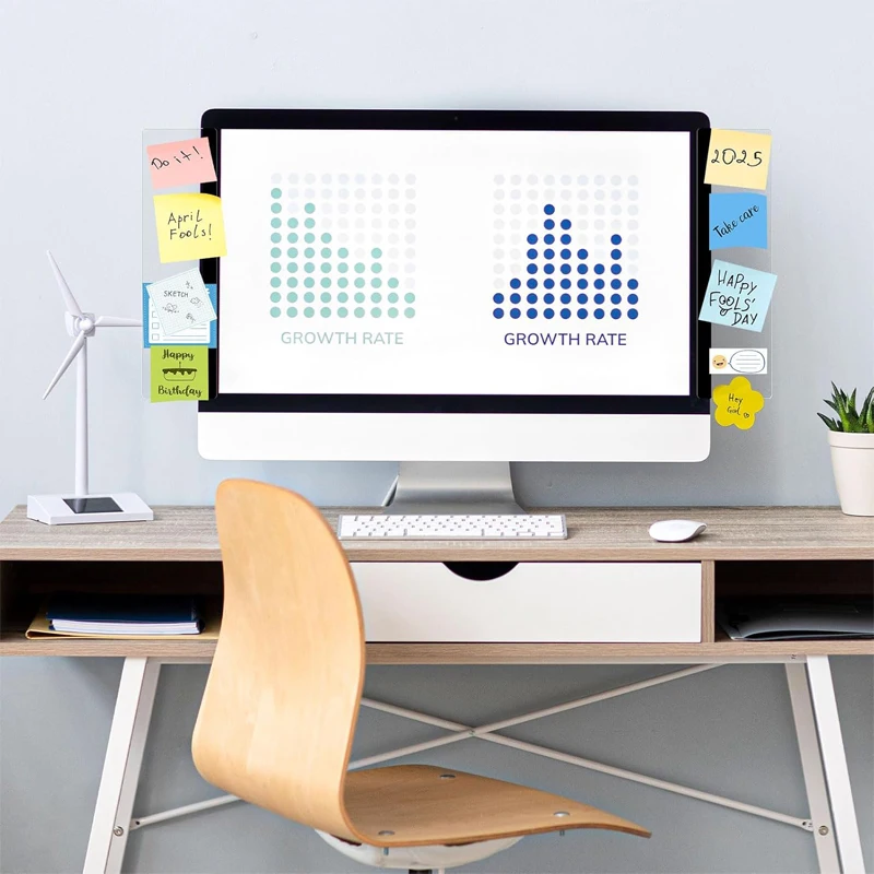 2Pcs Monitor Memo Boards for Computers, Transparent Acrylic Monitor Side Panel, for Office Home Work Desk - view 5