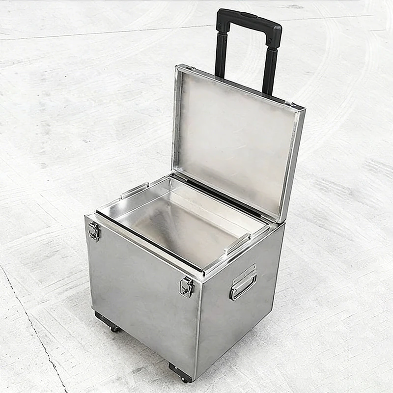 

Wheeled Tool Box Versatile Portable Movable Toolbox Stainless Steel Double Layer Tools Boxes Tough Build Tool Storage Boxes