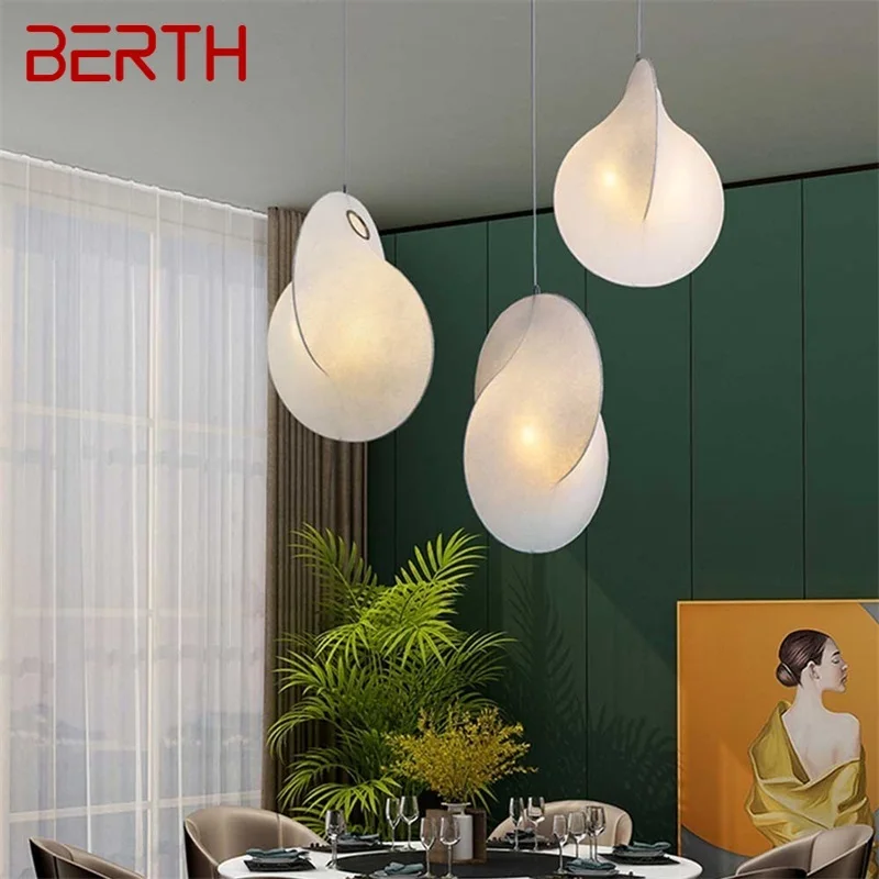 

BERTH Nordic Pendant Lamp Creative LED Decorative Table Lighting White Chandelier For Room