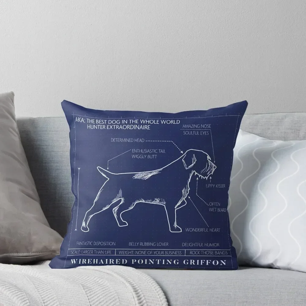 

GRIFF BLUE PRINT I Throw Pillow Cushions Home Decor Sofa Cushions Cover luxury decor pillow