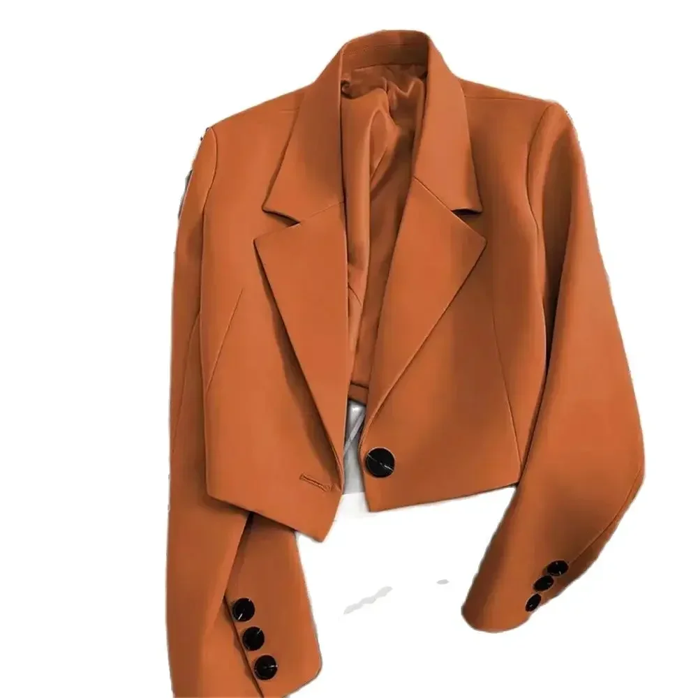 

Korean Style Office Cropped Blazers Spring Women All-Match Street Long Sleeve Suit Jacket Autumn Winter Women's Blazer JJ373