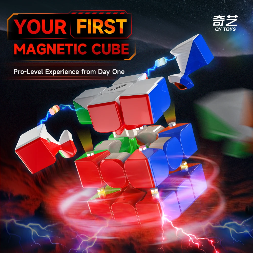 Qiyi Warrior M UV 3X3 Magnetischer Magic Speed Cube Spielzeug Qiyi Warrior UV Puzzle Professionelles Spiel Kinderspielzeug – Detail 1