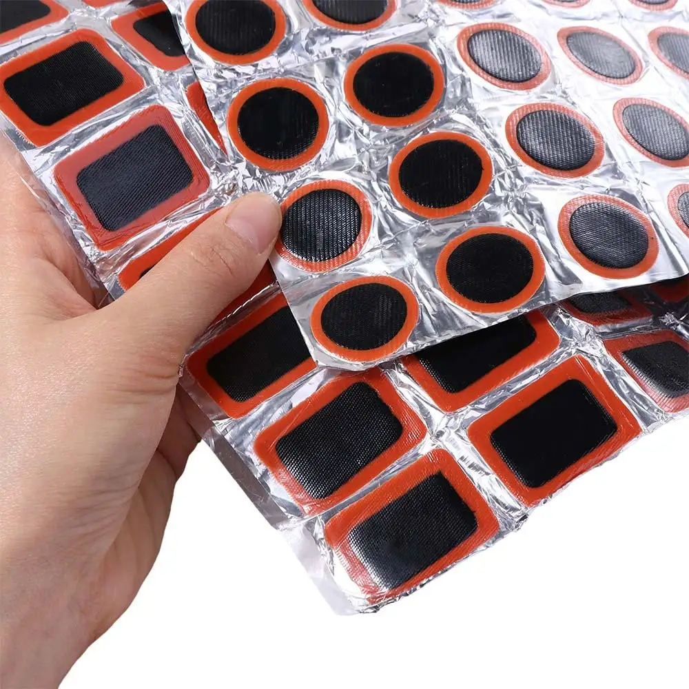 48 Pieces Durable Square Round Rubber Puncture Patches Mtb Bike Bike Tyre Patch Outdoor Cycling Repair Equipment