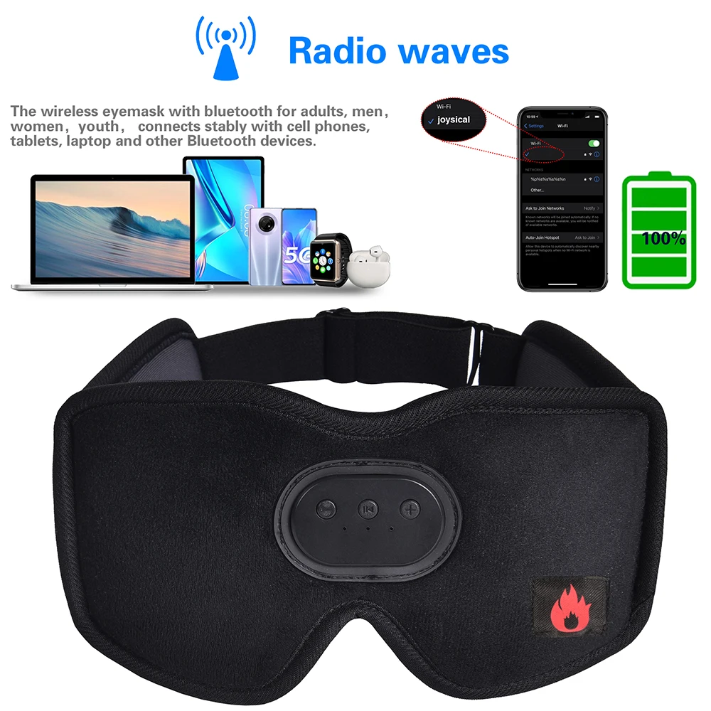 Sleep Mask Bluetooth With Heating Wireless Headphones Music Relieves Fatigue Sleep Mask With Bluetooth Headphones For All Season