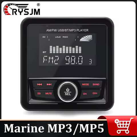 Boat Marine Stereo Radio Waterproof Bluetooth-compatible For Boat/Yacht/Caravan/RV/ATV Radio Player FM AM Media Audio Player