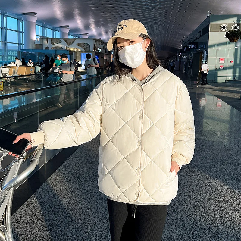 PinkyIsBlack Autumn Lightweight Down Cotton Jacket Women's Winter Short Loose New Korean Baseball O-neck Puffer Jacket Outwear