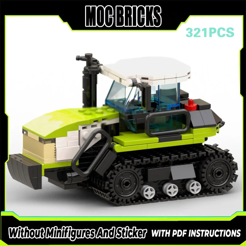 

City Car Model MOC Building Bricks Agricultural 65E Crawler Tractor Modular Technology Gifts Holiday Assemble Children Toys Suit