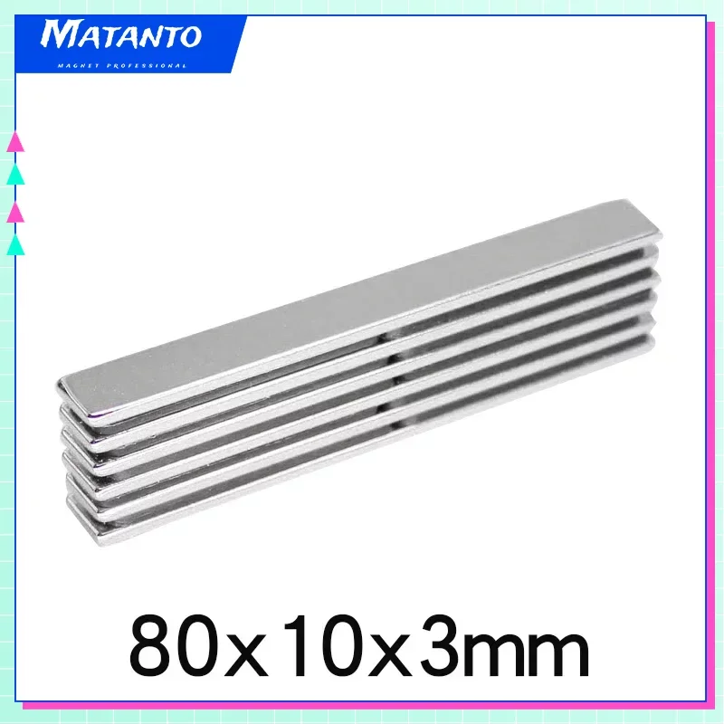 

80x10x3mm Strong Quadrate Neodymium Magnet N35 Powerful NdFeB Longer Magnets Block Rare Earth Magnets 80*10*3mm