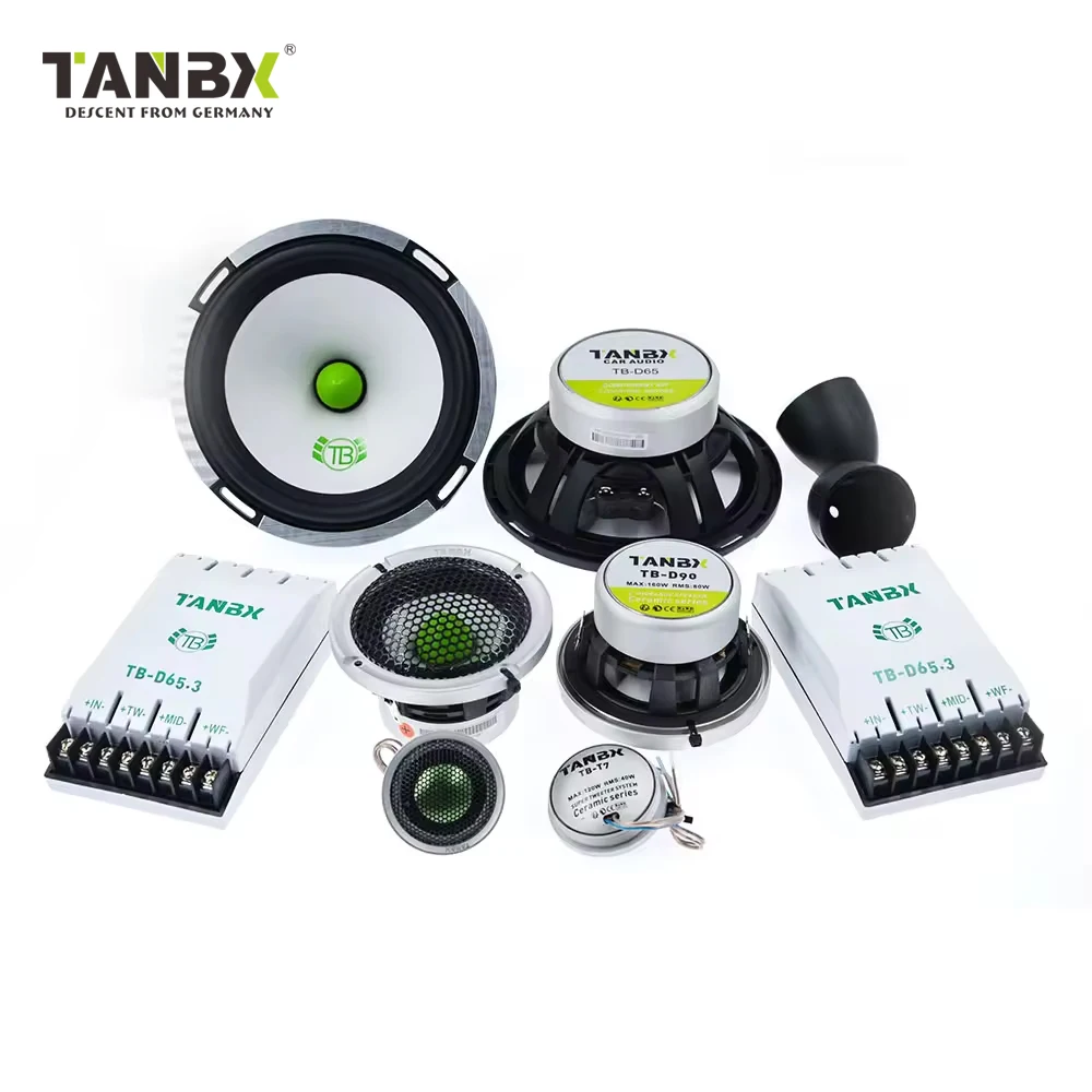 Factory  New Design TB-D65.3 6.5 Inch 3-way Car Component  Speaker Full Range  Audio  Midrange  Bass Speakers  with Tweeters