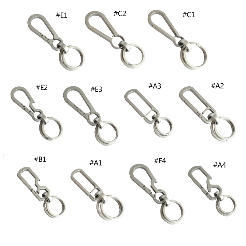 

Ultra Lightweight Titanium Alloy Keychain with Key Ring Carabiner Car Key Chains Bottle Opener Quick-Release Key Holder