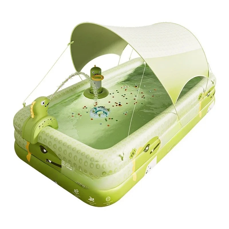 

Outdoor Leisure Family Use Mobile Inflatable Children's Pool Large Household PVC Swimming Bath with Parasol