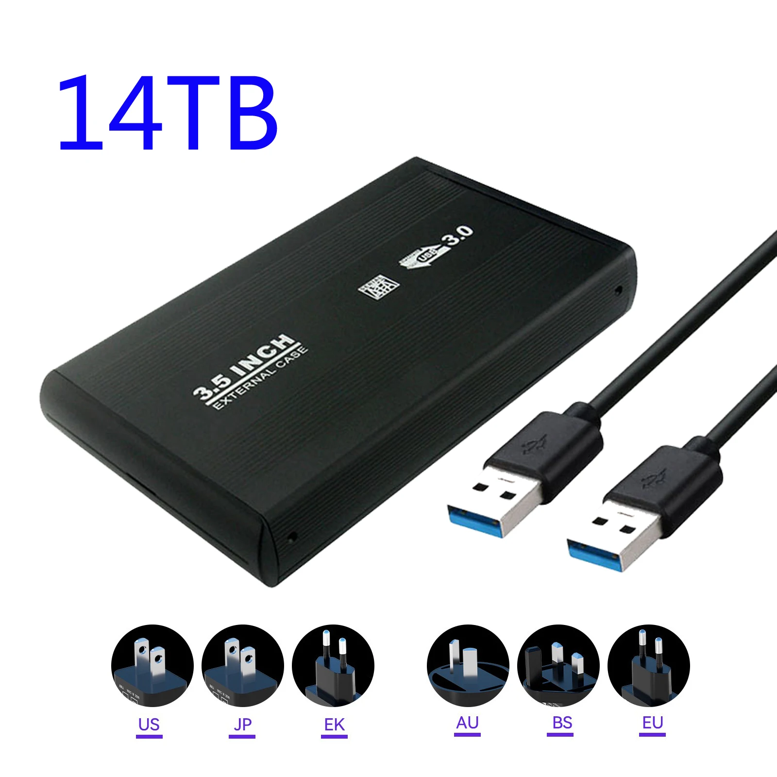 

NEW 3.5 inch 14TB External Hard Drive USB 3.0 MECHA Style HDD 3D NAND External Storagefor PC Mac Desktop Laptop Office