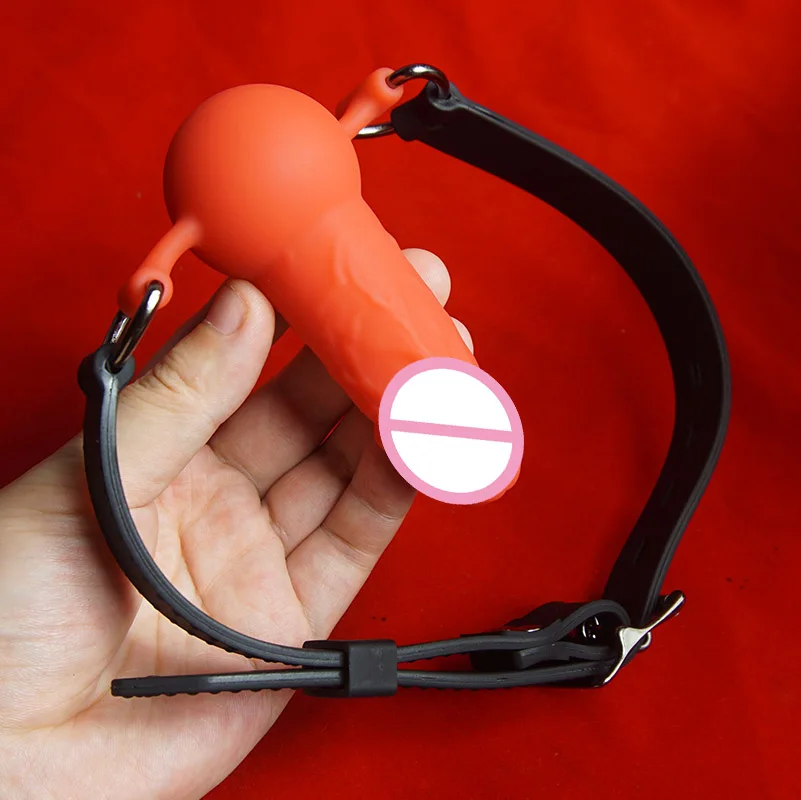 Penis or Ball Inserted Into the Mouth Gag,Silicone Slave Dildo Gags Bondage Restraints,Sex Toys for Couples Games,Restriction