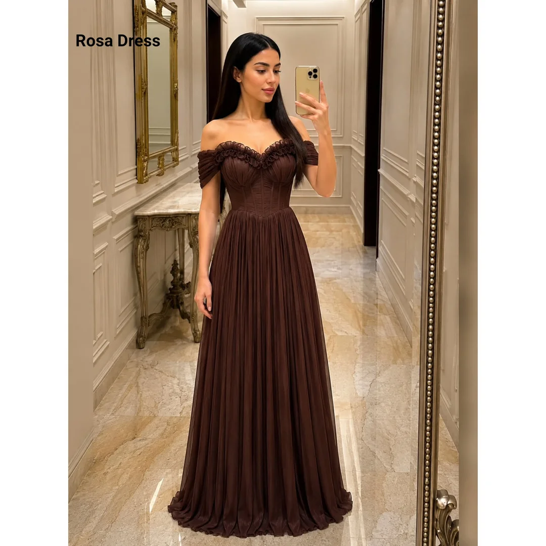 Customized Engagement Dress Brown Luxurious Evening Dresses for Special Occasions Line A Off the Shoulders 3D Flowers Ball Gowns