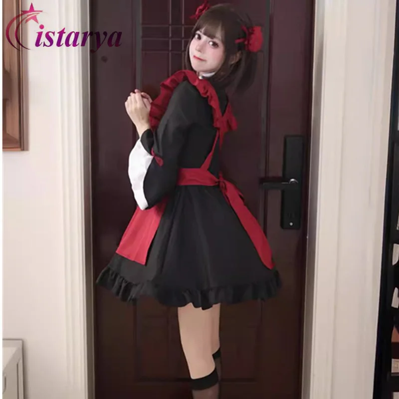 Nuovo abito Lolita cameriera morbida ragazza fiocco gonna in vita manica lunga elegante blocco di colore nuovo abito cinese di grandi dimensioni