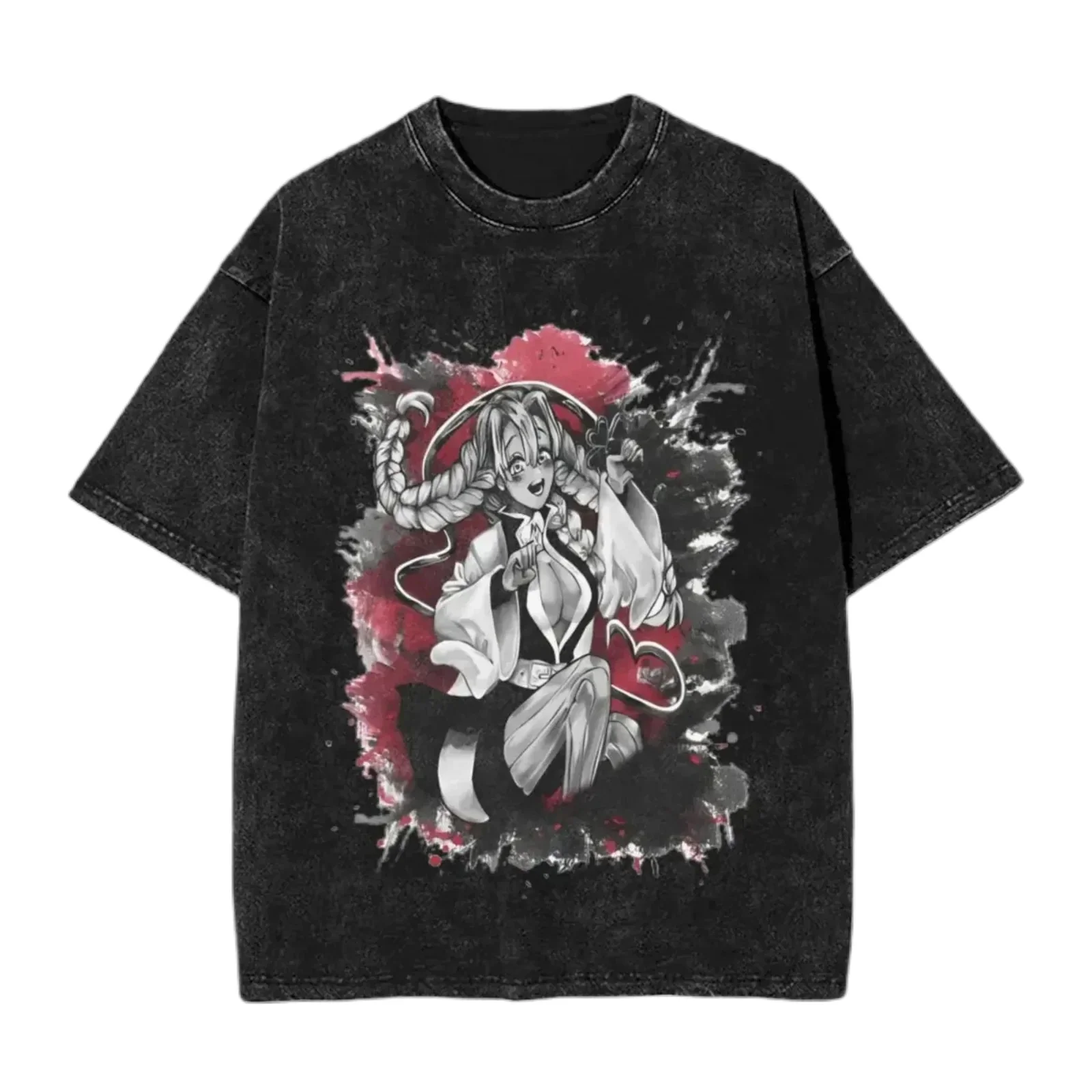 

Demon Slayer 2025 Summer Anime Kyojuro Rengoku T Shirt Men Vintage Washed Cotton Short Sleeve Tops Graphic Tees Flame Hashira