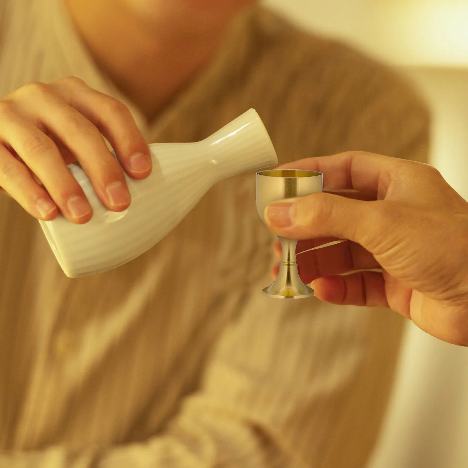 

2Pcs Brass Offering Cup Copper Alloy Decorative Water Cup Multi-Function Buddhism Worship Ritual Vessel Desktop