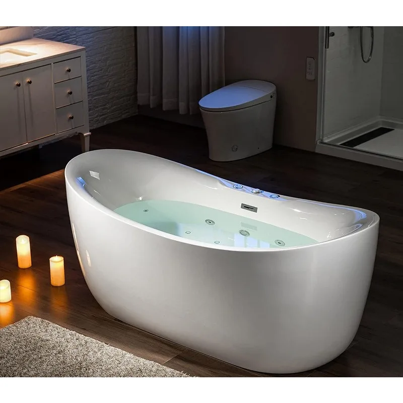 

Acrylic bathtub, ingot, jacuzzi, small apartment freestanding bathtub, Japanese deep bubble bathtub, household bathtub