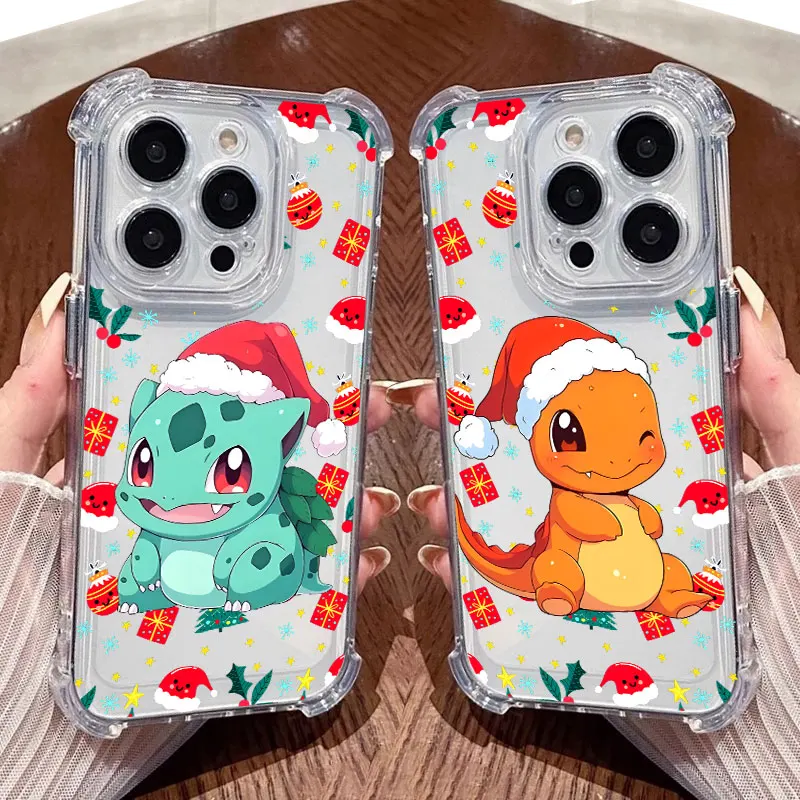 Прозрачный чехол для телефона Cute Pokemons Christmas 17 PM для iPhone 17, 16, 14, 15, 11, 12, 13 Pro Max 16E 15 16 Plus 17Air, мягкий противоударный чехол