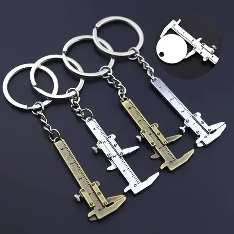 Portable Mini Jewelry Measuring Metal Ruler & Mini Vernier Caliper Keychain - DIY Tools for Precise Measurements